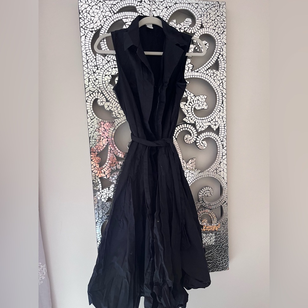 Black button down dress